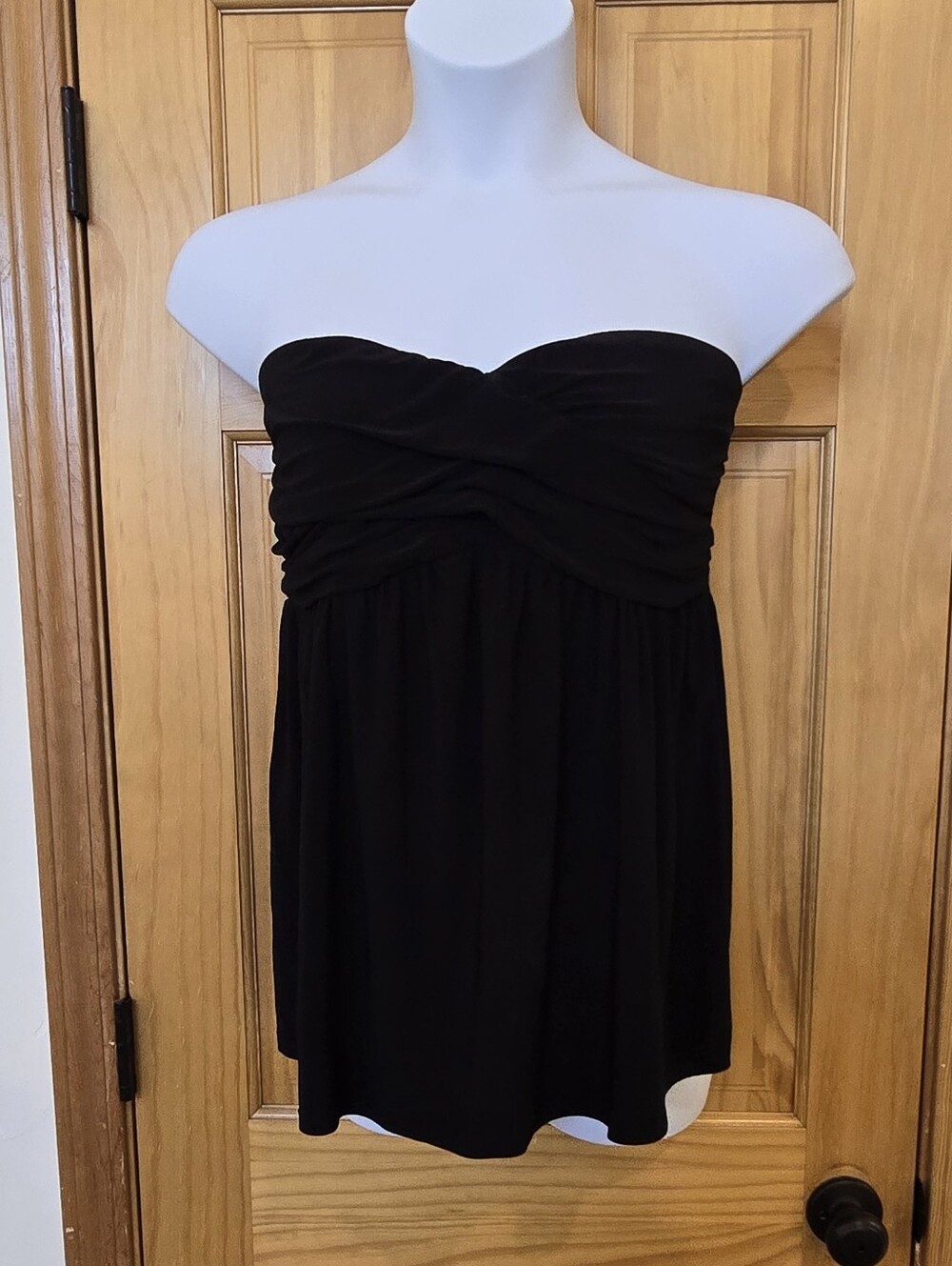 Flattering Torrid Cross-front Strapless Black Tube Top